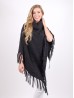 Cowl Neck Cape/Poncho W/Fringes